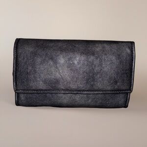 Chico's Deep Blue Grey Clutch